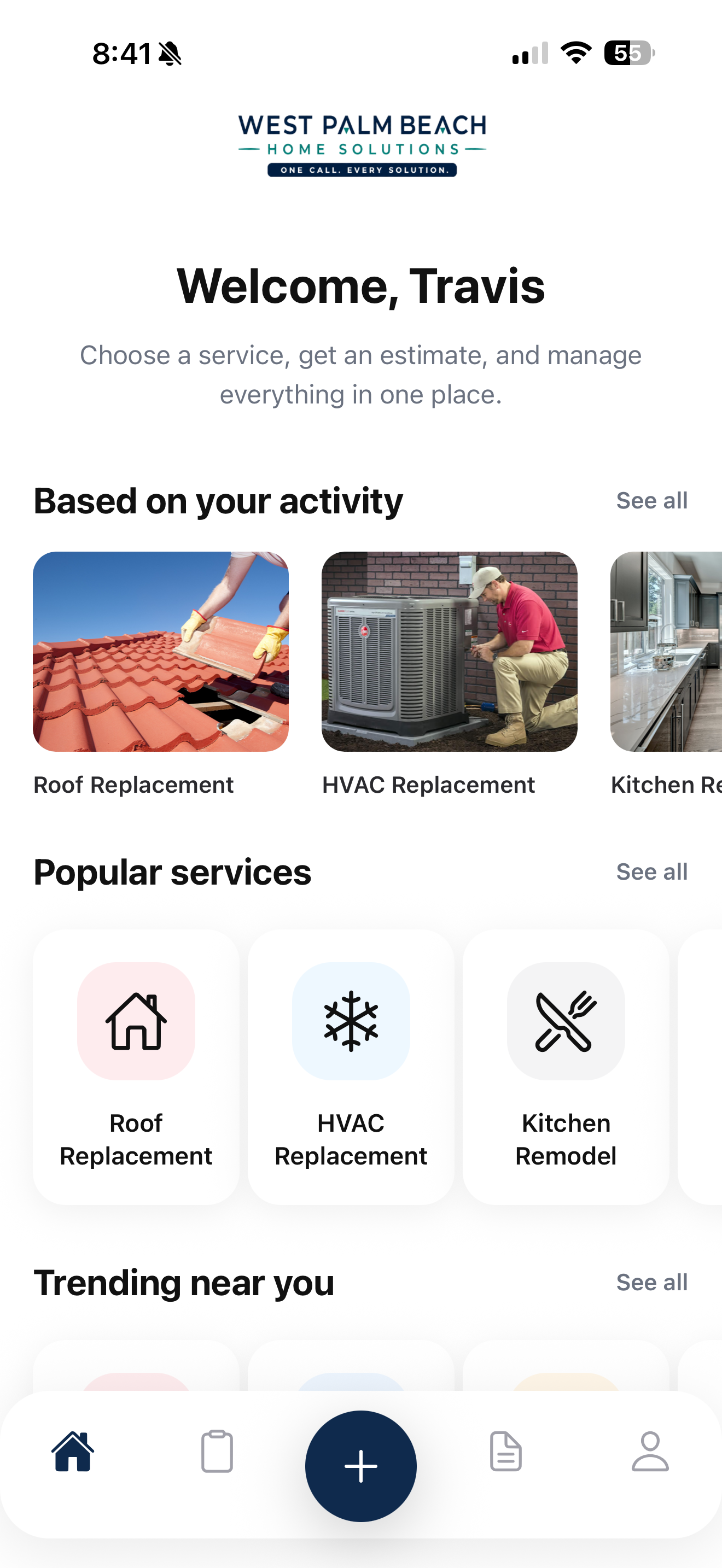 WPB Home Solutions home screen