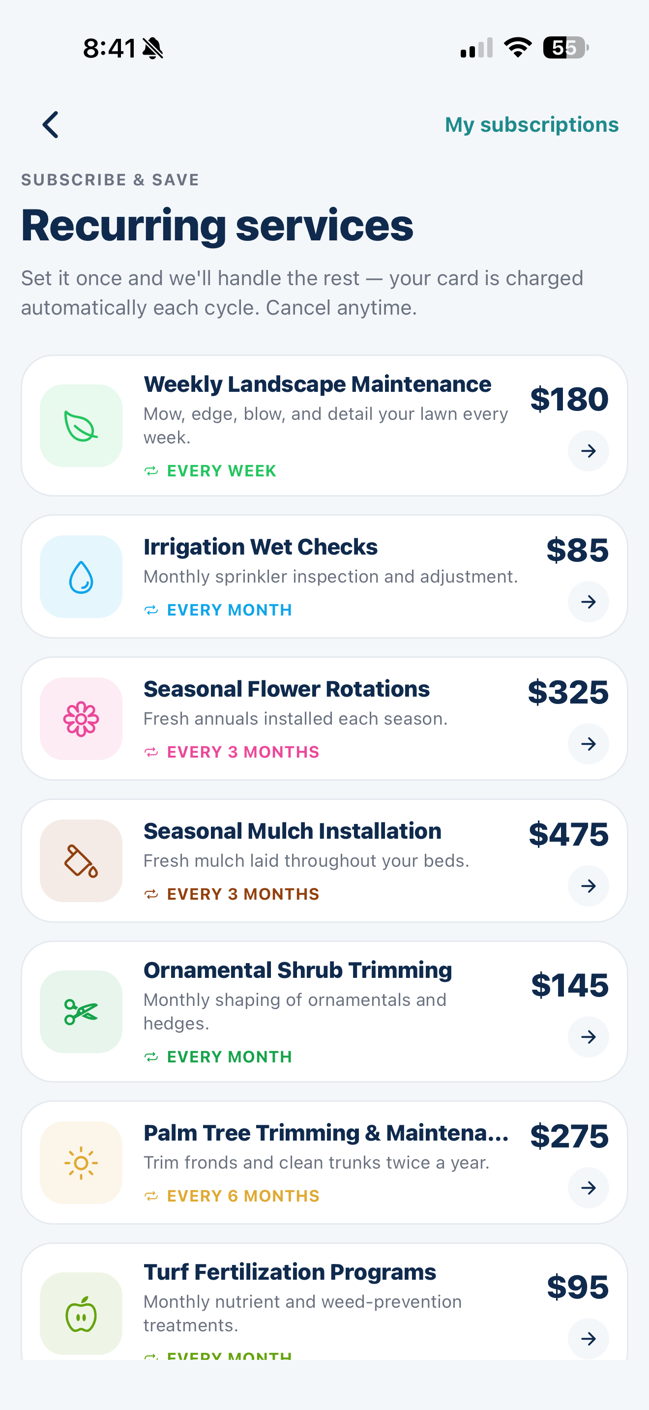 Recurring services